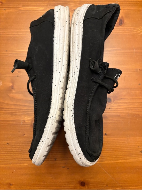 Hey Dude Womens Black Wendy Slub Canvas Slip-On Shoes - Picture 3 of 5